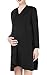 Saifeier Women's Short Sleeve Maternity Robes Nursing/Breastfeeding Nightgown Dress(XXL,Black1)