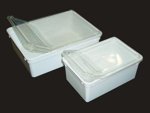 Kunststoffbox weiß, groß (24x18x7,5 cm) Deckel transparent [Misc.]