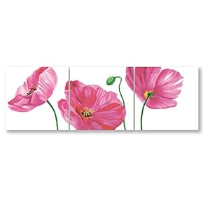 Wall26-3 Panel Canvas Wall Art- Beautiful Flowers -Giclee Painting Wall Bedroom Living Room Home Decoration - 12"x12"x3 Panels