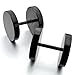 INBLUE Men,Women's 14mm Stainless Steel Studs Earrings Black Tapers Plugs Tunnel Double Side