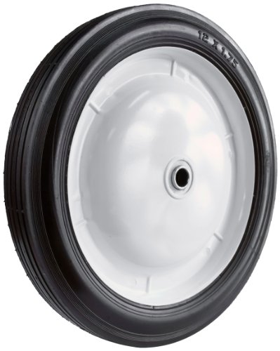 Martin Wheel 113 12 by 1.75-Inch Light Duty Steel Wheel for Lawn Mower, 1/2-Inch Ball Bearing, 2-1/4-Inch Centered Hub, Rib Tread