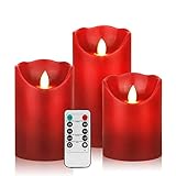 HEIOKEY LED Flameless Candle Set of 3 (4