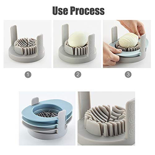 QELEG 3 IN 1 Environmental Hard Boiled Egg Fruit Cutter Slicer with Stainless Steel Cutting Wires