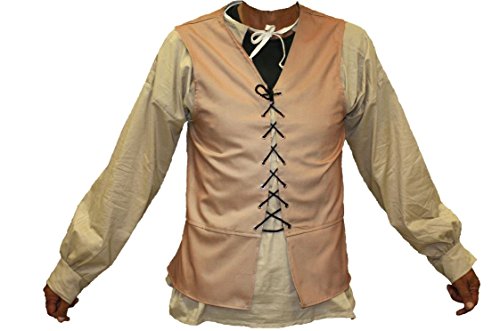 Alexanders Costumes Male Renaissance Vest, Natural, Large