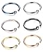Jstyle 6 Pcs 18-20G 316L Stainless Steel Nose Ring Hoop Cartilage Hoop Septum Body Jewelry Piercing