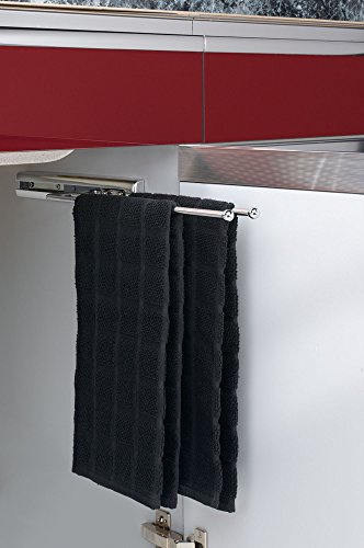 Rev-A-Shelf - 563-51-C - Chrome Under Cabinet 2-Prong Pullout Towel Bar