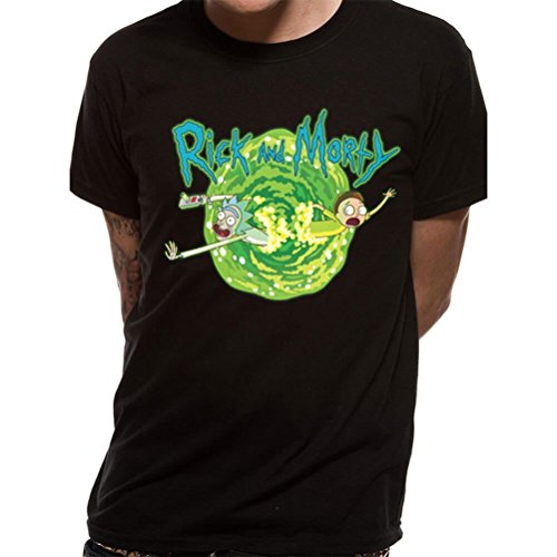 XL Black Unisex Rick And Morty- Black Portal T-shirt