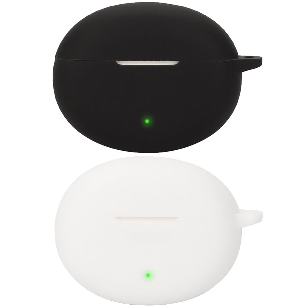 Akancy Compatible for OPPO Enco Air4 Pro Headphone Case, [Support Wireless Charging] [Shockproof Protective Case] Protective Silicone Protective Case for Headphones (Black White)