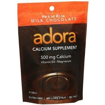 Adora Calcium Supplement, 500mg, Milk Chocolate - 30 Ct, 6 Pack Adora Calcium Supplement, 500mg, Milk Chocolate - 30 Ct, 6 Pack