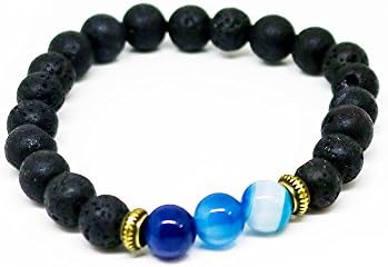 Diffuser Bracelet w/7 Chakra Lava Stones-Mens Womens Genuine Yoga Bracelet For Healing, Aromatherapy, Meditation, Natural, Essential Oils, Self Confidence, Love FREE AROMATHERAPY BOOK