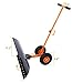 Ohuhu Adjustable Wheeled Snow Shovel Pusher, Rolling Snow Plow Shovels Snow Removal Tool