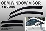 ICBEAMER Fit Toyota RAV4 01 02 03 04 05 [4 Doors] Dark Smoke Black Window Visor Shade Sun Rain Guards Vent