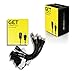 Etekcity Short Power Extension Cord, Power Extension Cable, Outlet Saver, 3 Prong, 16AWG 13A, UL Listed (5 Pack, 1 Foot) , Black