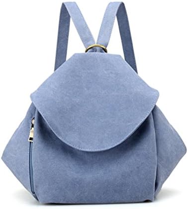 Cinhent Backpacks Newly Fashion Outdoor Preppy Style College Students School Bag With Flap Pocket, Laptop Backpack Soft Satchel, Cool Travel Zipper Canvas Handbag For Female (Sky Blue)