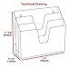 Acrimet Horizontal Triple File Folder Holder Organizer (Solid Red Color)