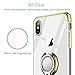 Yoopake iPhone XS Max Case Clear Slim Fit Ultra Thin Cover with Grip Ring Holder Stand (360° Rotatable) and Magnetic back for Car Mount, Protective Phone Case for iPhone XS Max (Newly Released) - Gold