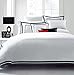 Hotel Luxury 3pc Duvet Cover Set- Elegant White/Black Trim Hotel Quality Design- Wrinkle & Fade Resistant Bedding - King/Cal King