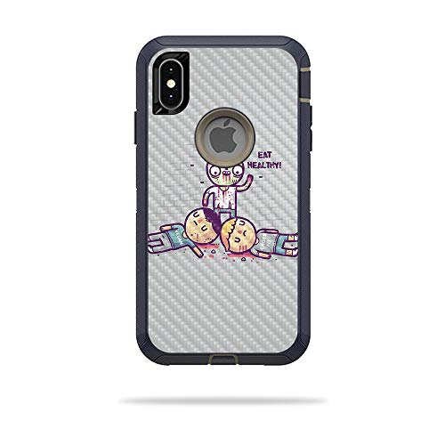 MightySkins Carbon Fiber Skin for OtterBox Defender iPhone Xs Max - Eat Healthy…