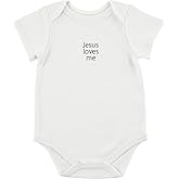 Stephan Baby Snap Suit - Short Sleeve Cotton Bodysuit for Baby with Snap Closure, 6-12 Months, Jesus Loves Me