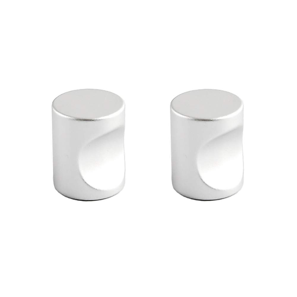 ANSIEDIO 2pcs Silver Handles Knobs Round Cabinet Knobs Aluminum Drawer Knobs Single Hole Furniture Door Knobs