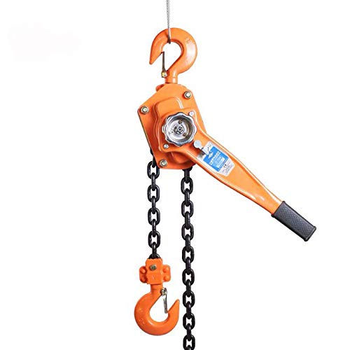 tonchean Chian Hoist 3/4 Ton 6m/20ft, Manual Lever Chain Hoist 1653lbs, Block and Tackle Pulley System, Hand Chain Hoists Come Along Winch Chain Manual Ratchet Hoist for Warehouse Garage Dock