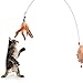 Topbeu Fun Pet Cat Toy Steel Wire Feather Training Teaser Wand