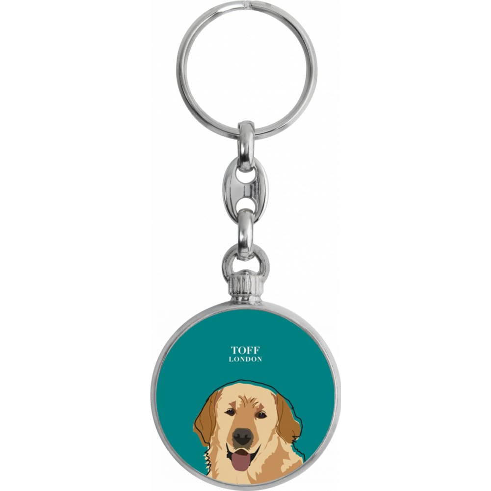 Toff London Beige Golden Retriever Dog Head Keyring