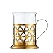 VonShef French Press Coffee Cafetiere Set with Milk Frother and 4 Serving Cups, Stainless Steel, Glass and Gold, 34 Fluid Ounces, 8 Cup Capacity