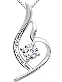 ALOV Jewelry Sterling Silver "mother & son forever love" Pendant Necklace