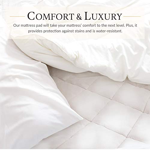 Beckham Hotel Collection Luxury Microfiber Mattress Pad - Quilted, Hypoallergenic, and Water-Resistant - Queen - Thumbnail 2