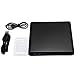 DLPIN External CD Drive USB 3.0 Ultra Portable External CD DVD Drive DVD CD RW DVD ROM Drive Writer Burner for High Speed Data Transfer Laptops Desktops (Black)