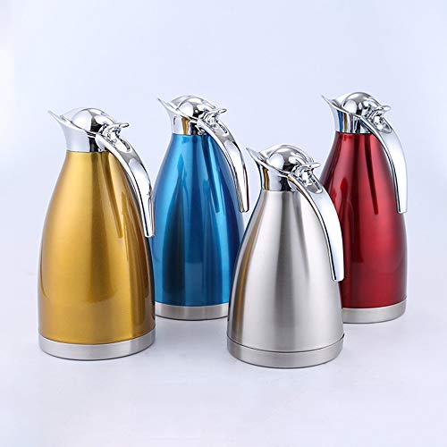 50 Oz 304 Stainless Steel Coffee Thermal Carafe, Vacuum Insulated Coffee Pot 24+ Hrs Warm/Cold Retention Hot Water Bottle Jug For Coffee Juice Milk Tea (Red)