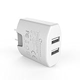 Eseesmart Dual Port Portable USB Travel Wall Charger Adaptor PowerPort 2 Quick Charger Plug Cube compatiable with 7 Plus /6s/6s Plus, Pad Pro/Air 2/Mini 3/Mini 4 and More