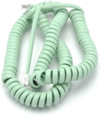 Telephone Cord Handset Curly - Phone Color Earth Day Green 15ft - Works on virtually all Trimline Phones and Princess Telephones - Landline Telephone Accessory iSoHo Phones