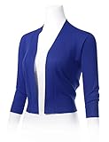 ARC Studio Women's Classic 3/4 Sleeve Open Front Cropped Cardigans (S-XL)