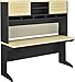Ameriwood Home Pursuit Credenza and Hutch Bundle, Natural/Grau