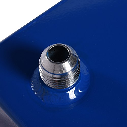 5-Gallon Universal Fuel Cell Gas Tank Aluminum Polished Racing Street Drift Strip Fuel Cell Tank with Level Sender Blue