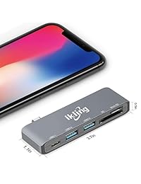 Lector de tarjetas SD USB Combo Hub   ikling 2017 nuevo diseño 7 en 1 USB HUB 3-Port Hub USB 2.0 con SD TF MS M2 lector de tarjetas y C, Micro USB OTG USB 3 en 1 conector (20" Cable)