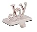 BIRDROCK HOME Joy Stocking Holder - Holiday Greetings Mantle Fireplace Topper - Decorative Christmas Stocking Holder - Stainless Steel