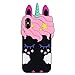 Joyleop Black Unicorn Case for iPhone X/XS, Cute 3D Cartoon Animal Cover,Kids Girls Cool Fun Soft Silicone Rubber Kawaii Character Unique Shell,Adorable Shockproof Cases Skin Protector iPhoneX/XS