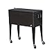 Tenive 80-Quart Rolling Wheels Ice Chest Portable Patio Party Bar Drink Entertaining Outdoor Cooler Cart - Brown Wicker Pattern