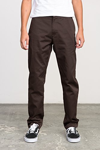 Rvca men s dayshift ii chino pant, dark chocolate, 38