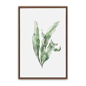 signwin Framed Canvas Wall Art Green Leaves Canvas...