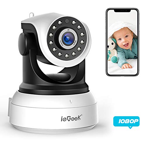 ieGeek 1080 IP Camera WiFi Home Security Surveillance Indoor CCTV Camera with HD Night Vision/Two-way Audio/Motion Detection Pan/Tilt, Smart Internal Wireless Camera for Baby/Elder/Pet Monitor