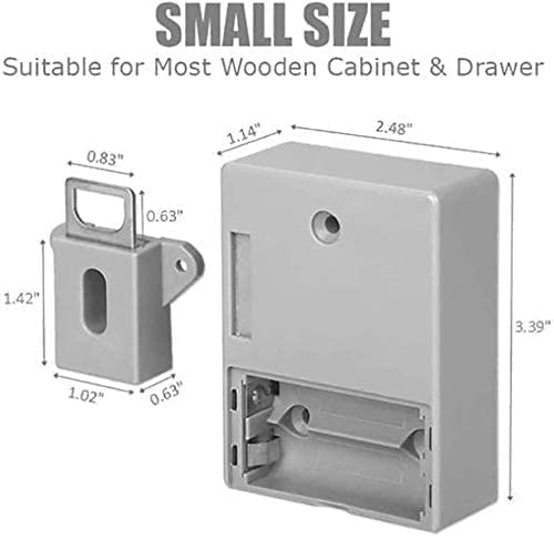 CHJGLNL Electronic Cabinet Lock Kit Set Hidden DIY Lock for Wooden Cabinet Induction RFID DIY Hidden Safety Drawer Locker RFID Card/Tag Entry (Gray)