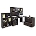 Cabot Corner Desk with Hutch, Lateral File Cabinet and 6 Cube Bookcase