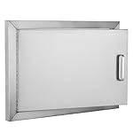 Mophorn BBQ Access Door 304 Stainless Steel BBQ Island Door Single Horizontal Door Left-Hinged Access Door 20"Wx 14"H