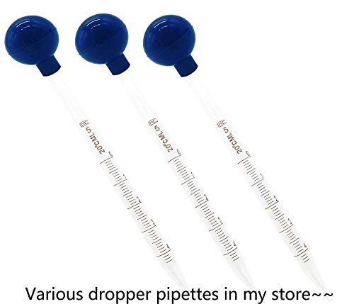 OESS Glass Graduated Dropper Pipettes with Blue Rubber Caps 10ml Pk/4