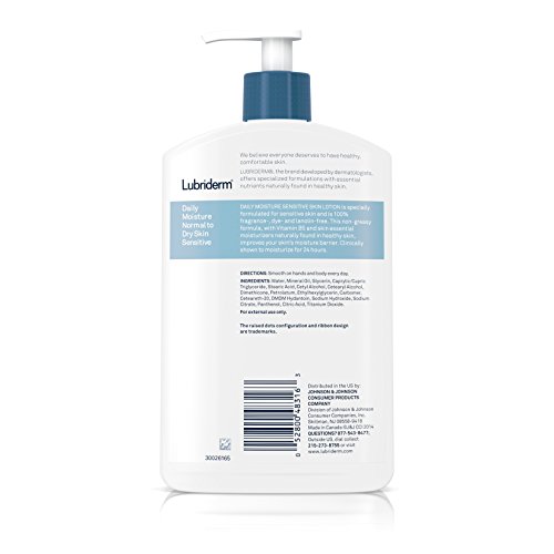 Lubriderm Daily Moisture Body Lotion For Sensitive, Dry Skin, Enriched
