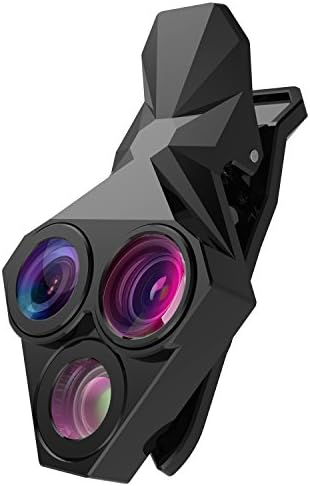 Hhusali iPhone Lens, 0.65x Wide Angle + 20x Macro + 160° Fisheye Lens Clip-on Cell Phone Camera Lenses Kit for iPhone 7/6/5/4, Android/Samsung Mobile Smartphone